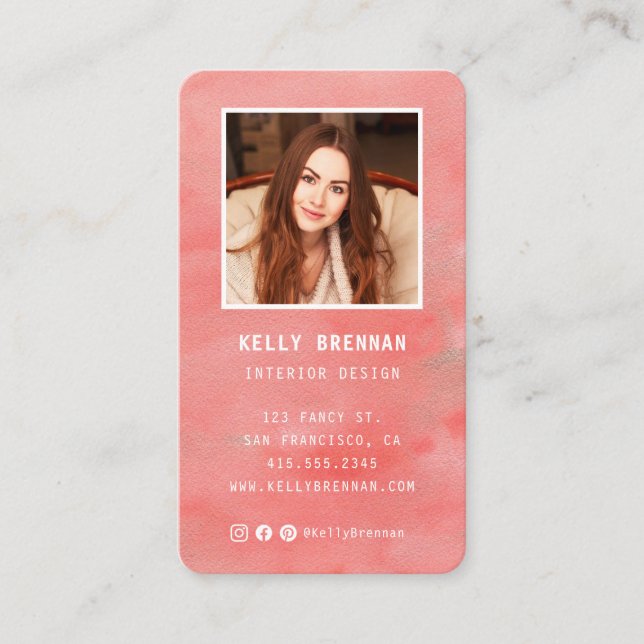 Carte de visite moderne avec photo et médias socia (Devant)