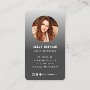 Carte de visite moderne avec photo et médias socia
