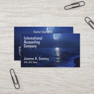 Carte de visite moderne Beach Moon Sea Design