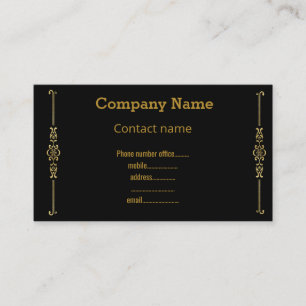 CARTE DE VISITE MODERNE BLACK GOLD FLOURISH