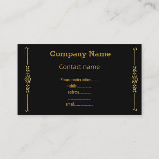 CARTE DE VISITE MODERNE BLACK GOLD FLOURISH