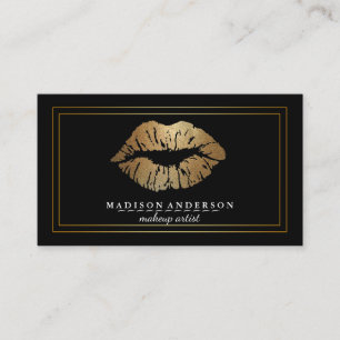 Carte De Visite Moderne Black Salon Gold Lièvres Maquillage Artis