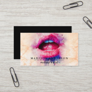Carte De Visite Moderne Black Salon Gold Lièvres Maquillage Artis