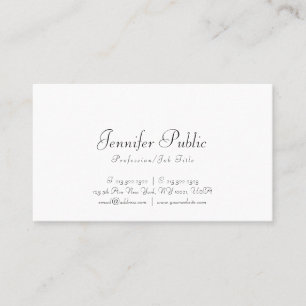 Carte De Visite Moderne blanc minimaliste Modèle élégant tendance