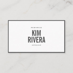 Carte De Visite Moderne blanc styliste minimaliste professionnel