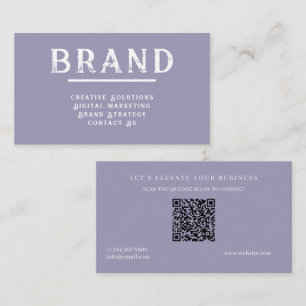 Carte de visite Moderne Bleue avec Code QR Entre