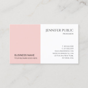 Carte De Visite Moderne Blush Pink Minimaliste Élégante entreprise