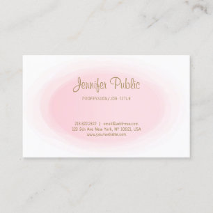 Carte De Visite Moderne Blush Pink Or Élégant Simple Professionnel