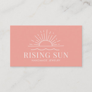 Carte de visite moderne Boho Sun and Beach Wave