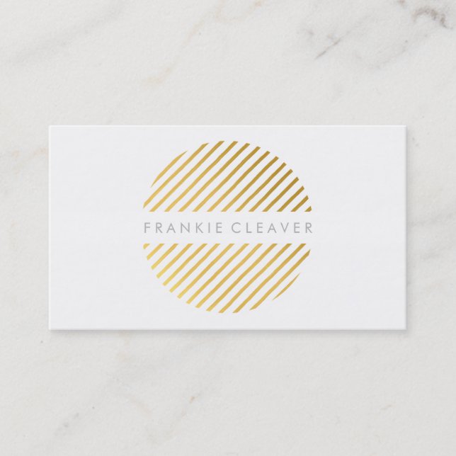 Carte De Visite MODERNE BOLD SPOT à bande inclinée motif feuille d (Devant)