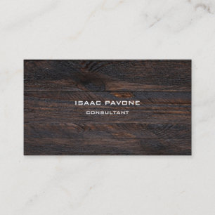 Carte De Visite Moderne Brown en bois foncé Texture professionnell