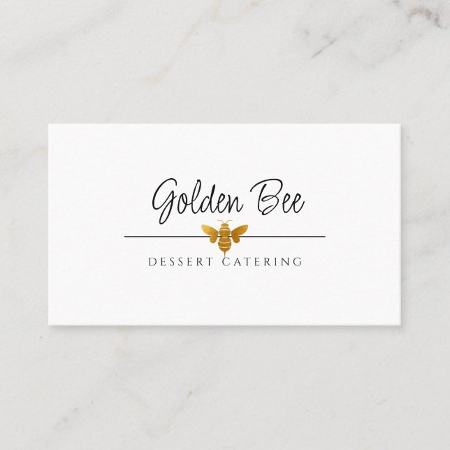 Carte De Visite Moderne Busy Golden Bee Logo Restauration gastrono (Devant)