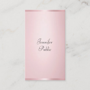 Carte De Visite Moderne Calligraphié Élégant Rose Modèle Or