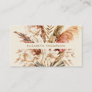 Carte De Visite Moderne Chic Aquarelle Floral Boho