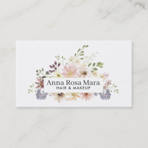 Carte De Visite Moderne chic féminin d'aquarelle florale élégante