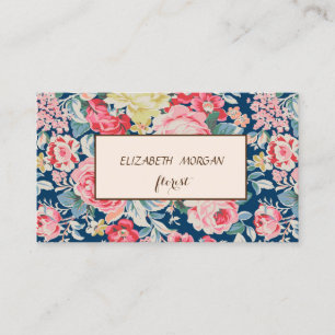 Carte De Visite Moderne Chic Floral