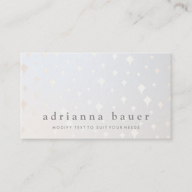 Carte De Visite Moderne Chic Gold Star Motif Gris (Devant)