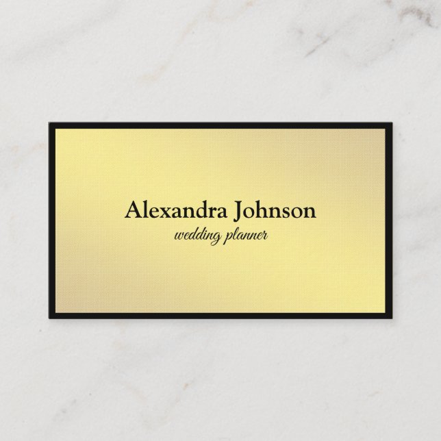 Carte De Visite Moderne Chic noir et or Foil Luxe (Devant)