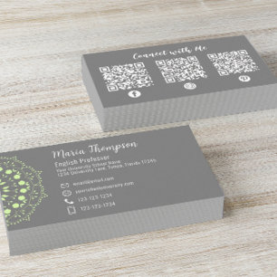 Carte De Visite Moderne Chic professionnel QR Code Social Media Gr