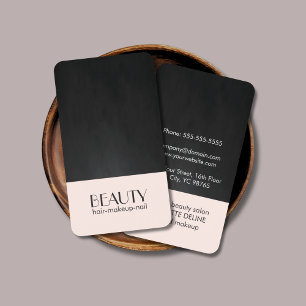 Carte De Visite Moderne Chic rose pâle Texture Noir Beauté Cheveux