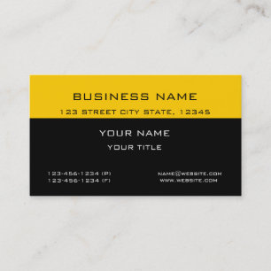 Carte De Visite Moderne Classique Professionnel Jaune Entreprise N