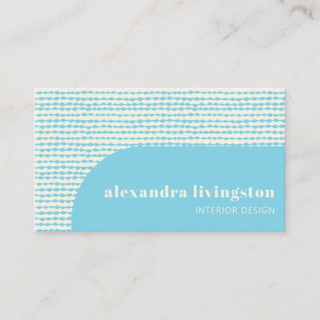 Carte De Visite Moderne Contemporain Aqua Bleu Abstrait Créatif (Devant)