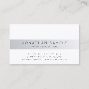 Carte De Visite Moderne Créatif Professionnel Simple Silver Plain