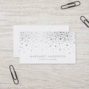 Carte de visite moderne de confettis d'aluminium