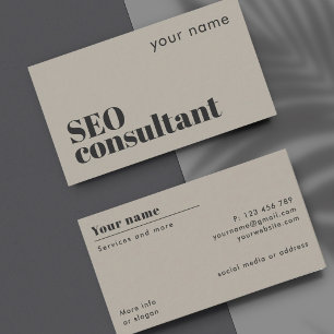 Carte de visite moderne de consultant SEO