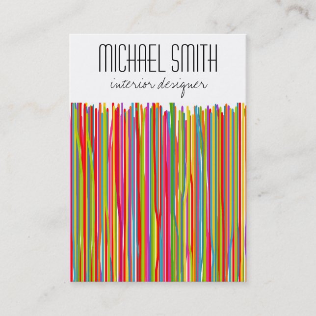 Carte de visite moderne de décorateur coloré (Devant)