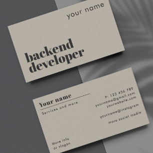 Carte de visite moderne de développeur Backend