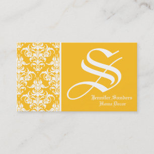 Carte de visite moderne de monogramme de damassé
