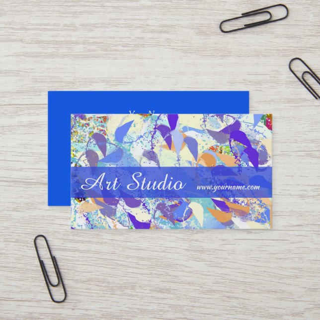 Carte de visite moderne de studio d'art de (Devant/Arrière en situation)