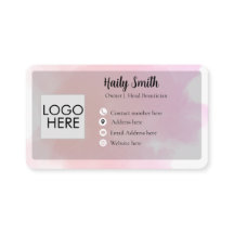 Carte de visite moderne dégradé rose pastel et mau