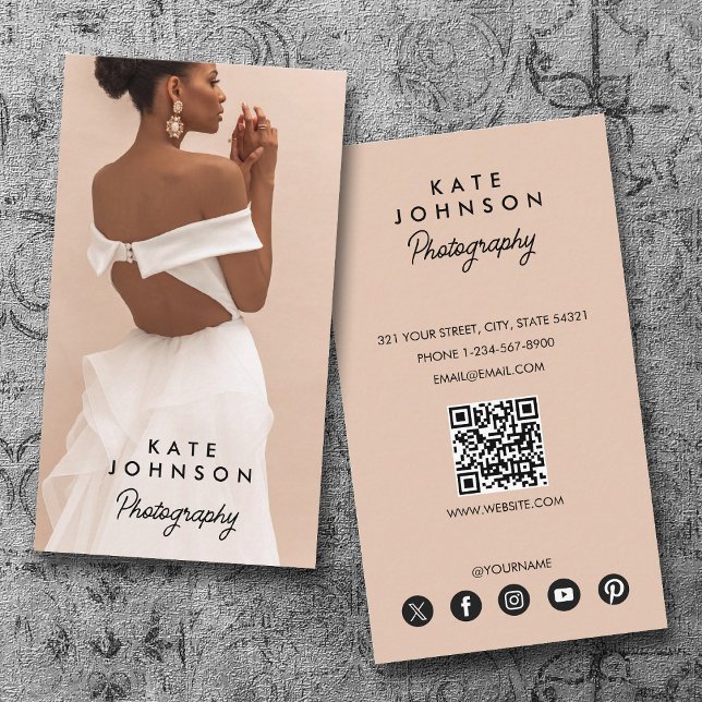 Carte De Visite Moderne Design Full Photo Simple Photographie (Modern Stylish Full Photo Simple Photography Business Card)