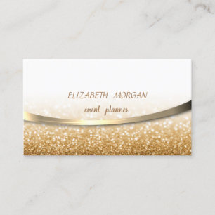 Carte De Visite Moderne Design professionnel Gold Glittery, Bokeh