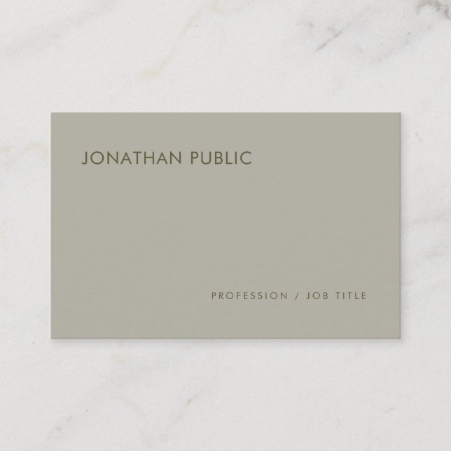 Carte De Visite Moderne Design Propre Professionnel Charming Plaqu (Devant)