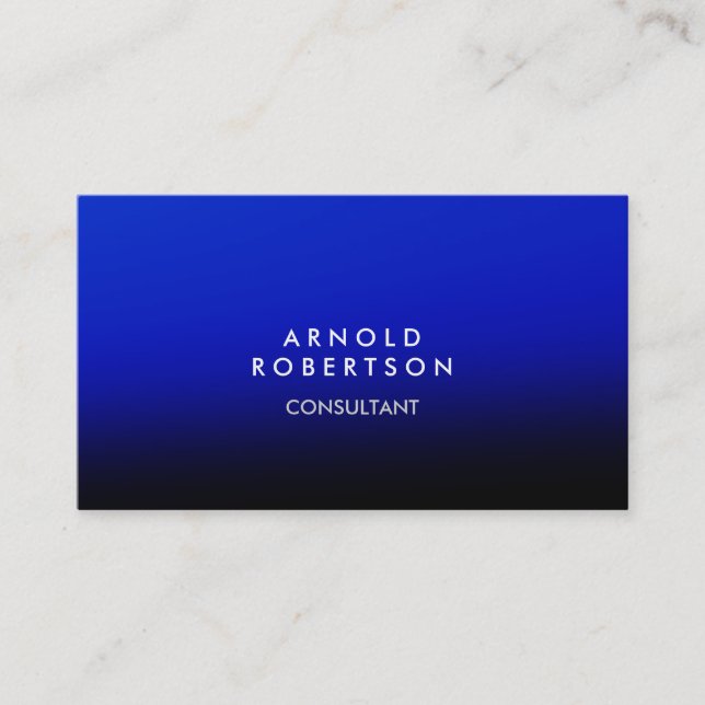 Carte de visite moderne design tendance noir bleu  (Devant)