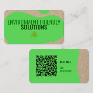 Carte de visite moderne écologique avec code QR