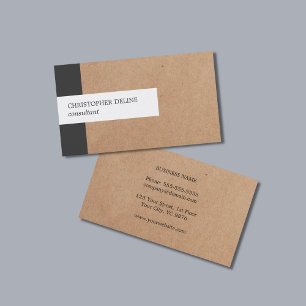 Carte De Visite Moderne Élégant Bande Kraft Consultant en Papier