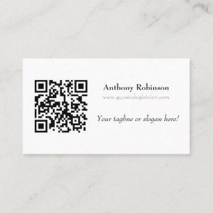 Carte De Visite Moderne Elegant Basic Tagline et code QR