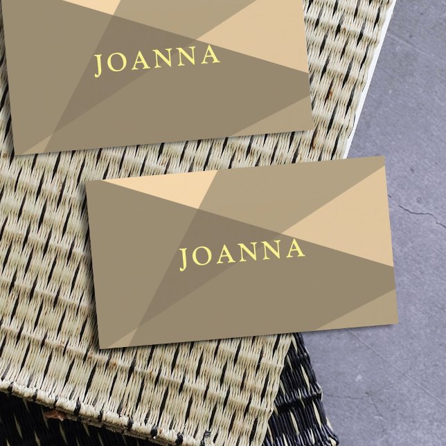 Carte De Visite Moderne Elegant Beige Jaune Consultant Géométrique (Créateur téléchargé)