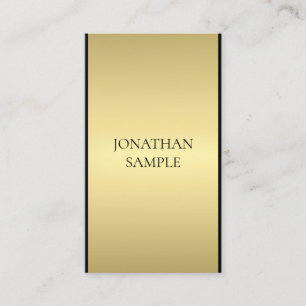 Carte De Visite Moderne Elegant Black Gold Professionnel