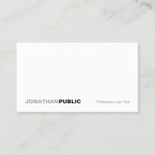 Carte De Visite Moderne Elegant Blanc Professionnel Simple Plain