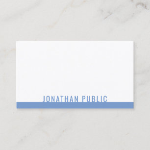 Carte De Visite Moderne Elegant Bleu Blanc Modèle Professionnel