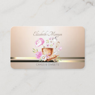Carte De Visite Moderne Élégant boulangerie florale Outils Luminou
