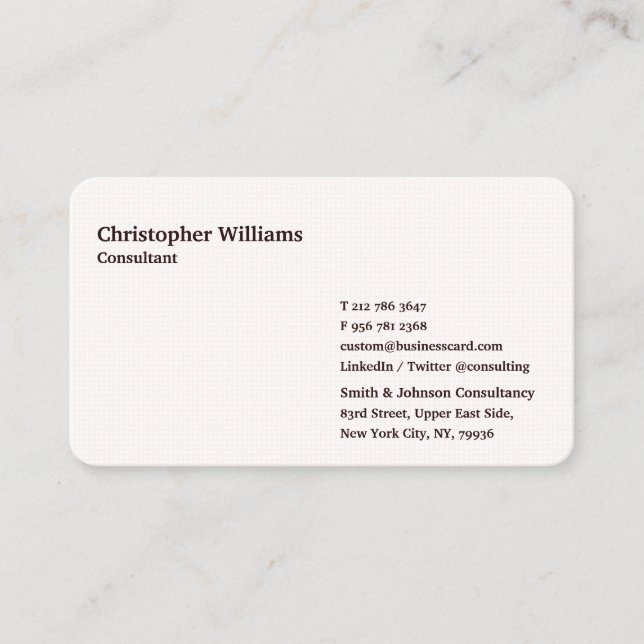 Carte De Visite Moderne Elegant Brown Chic tendance Cool professio (Devant)