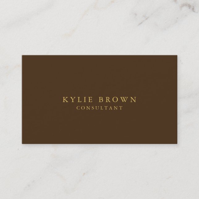 Carte De Visite Moderne élégant Brown Gold Professional tendance (Devant)
