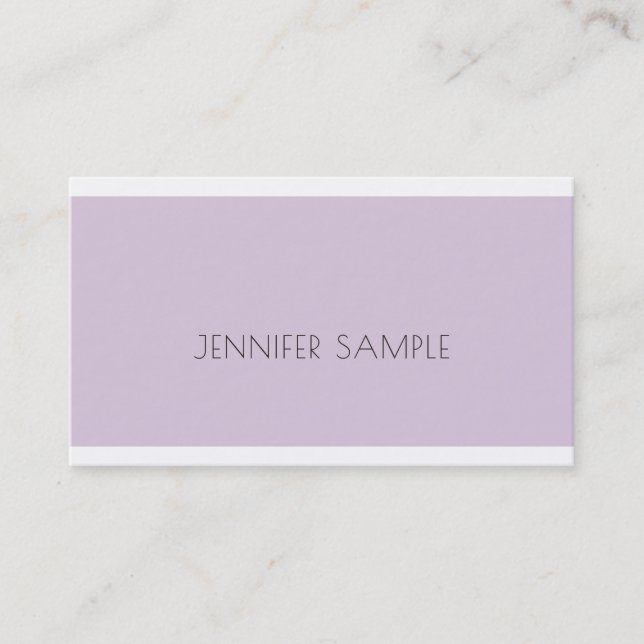 Carte De Visite Moderne Elégant Design Simple Luxe Tendance Violet (Devant)