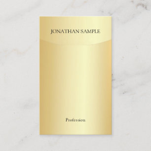 Carte De Visite Moderne Elegant Faux Gold Modèle Professionnel